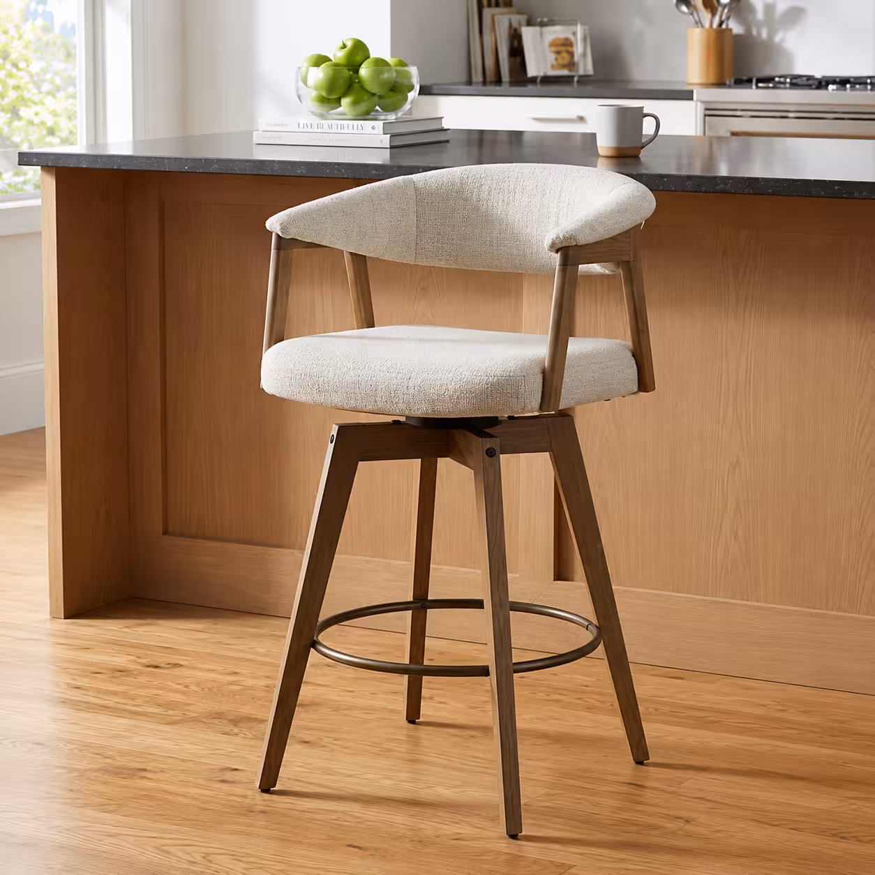 Swivel Wood Bar Stool