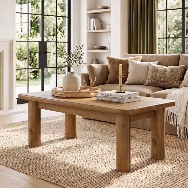 Solid Wood Rectangular Center Table thumbnail 2